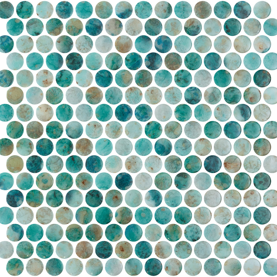 Onix Penny Round Krabi Glass Mosaic Encore Surfaces