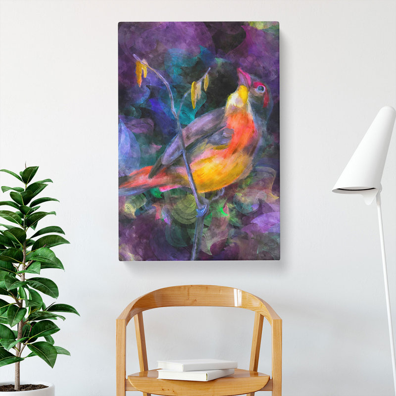 Colourful Bird - Wrapped Canvas Print, 76cm H x 50cm W x 3cm D