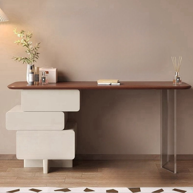Xoey, Clear/Off White/Walnut