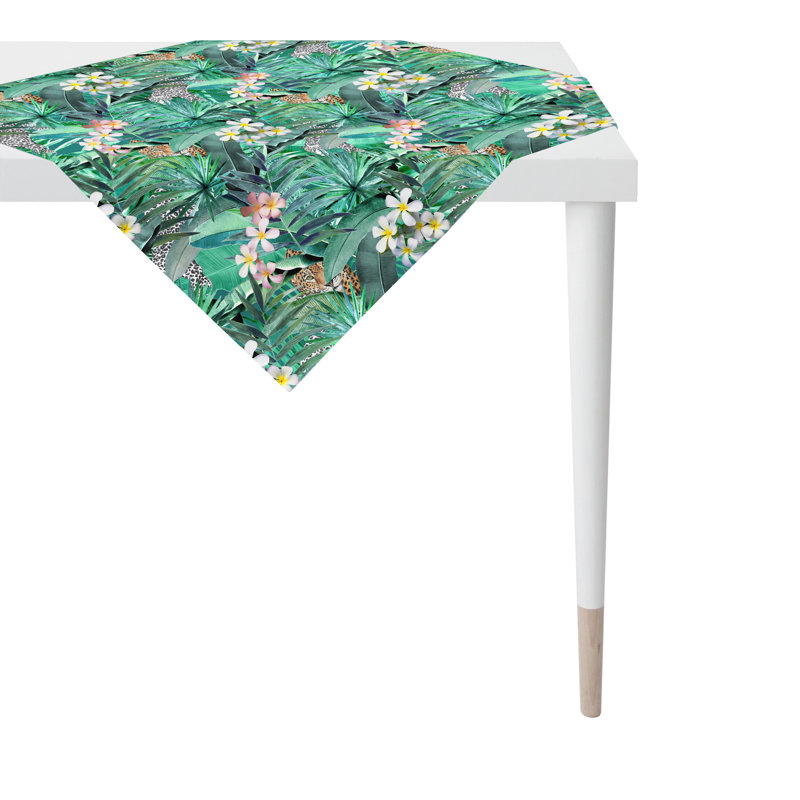 Floral Cotton Tablecloth, 85cm W x 85cm L