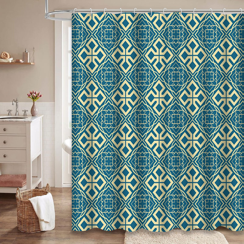 Rideau de douche Celtic Turquoise Art Deco Baby Birthday avec 12 crochets, L 72 po x l 72 po