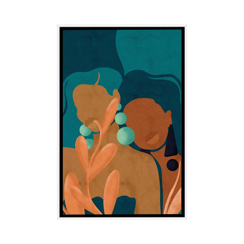 «Comfort» par Reyna Noriega - impression d'art graphique, H 26 po x l 18 po x 1,5 po, Toile blanche encadrée, Pas de tapis