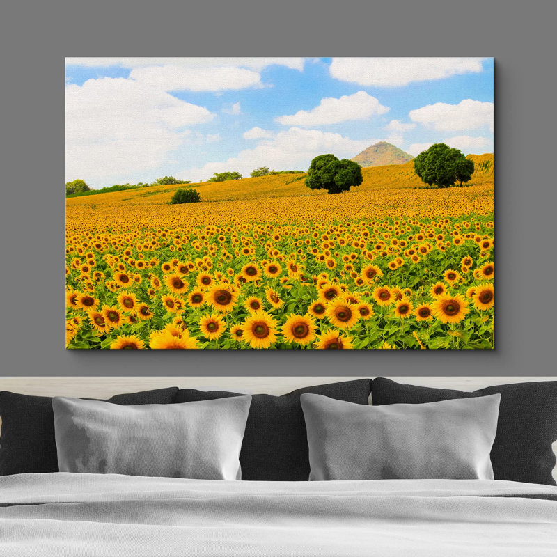 Sunflower " Rustic Countryside Sunflowers ", 32'' H x 48'' W