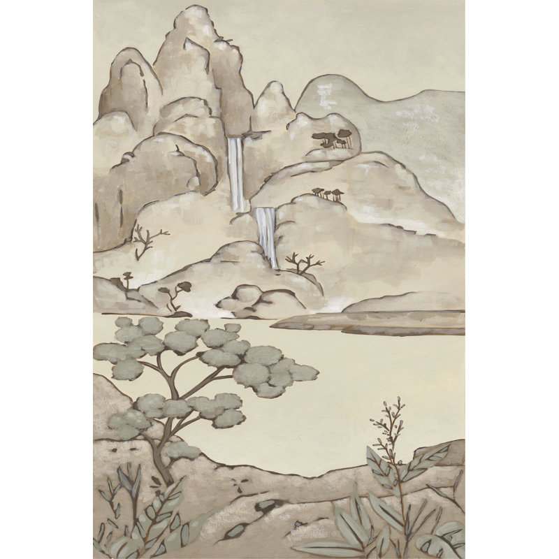 Chinoiserie Landscape II by Chariklia Zarris - Wrapped Canvas Painting, 46cm H x 30cm W x 3.8cm D