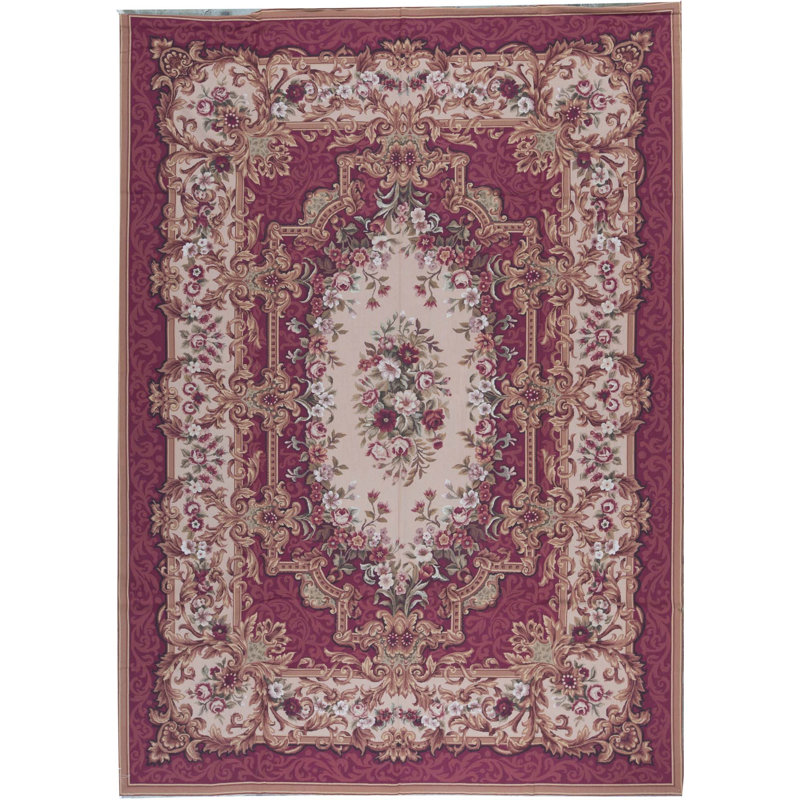 Tapis orange et vin de haute qualité noué à la main