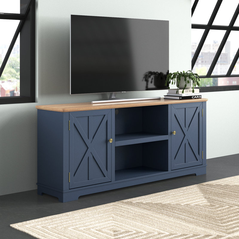 Meuble télé pour téléviseur de 78 po ou moins Bridport, Bleu marine