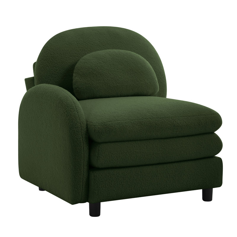 Canapé courbé en tissu VF Teddy, Green