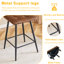 Chaises de bar deux pièces, tissu brun, conception ergonomique confortable, entretoise, pieds en métal noir arrondis, structure stable,