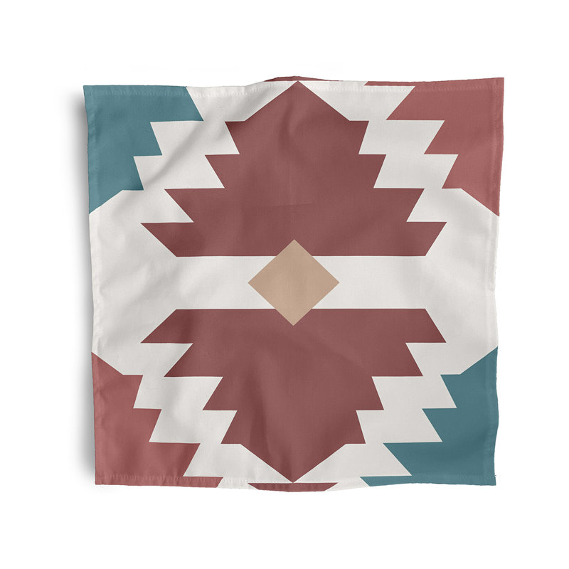 Buldir Polyester Geometric Square Napkin, Rust