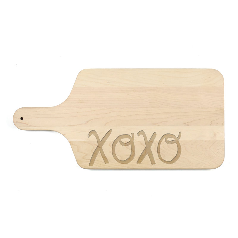 XOXO Paddle Cutting Board, Maple