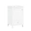 Meuble-lavabo blanc de 20 po avec lavabo, porte à fermeture douce, support de rangement, tiroir, tableau de haute qualité, finition peinte, forme rectangulaire, montage autoportant, installation de lavabo simple de 20 po en blanc