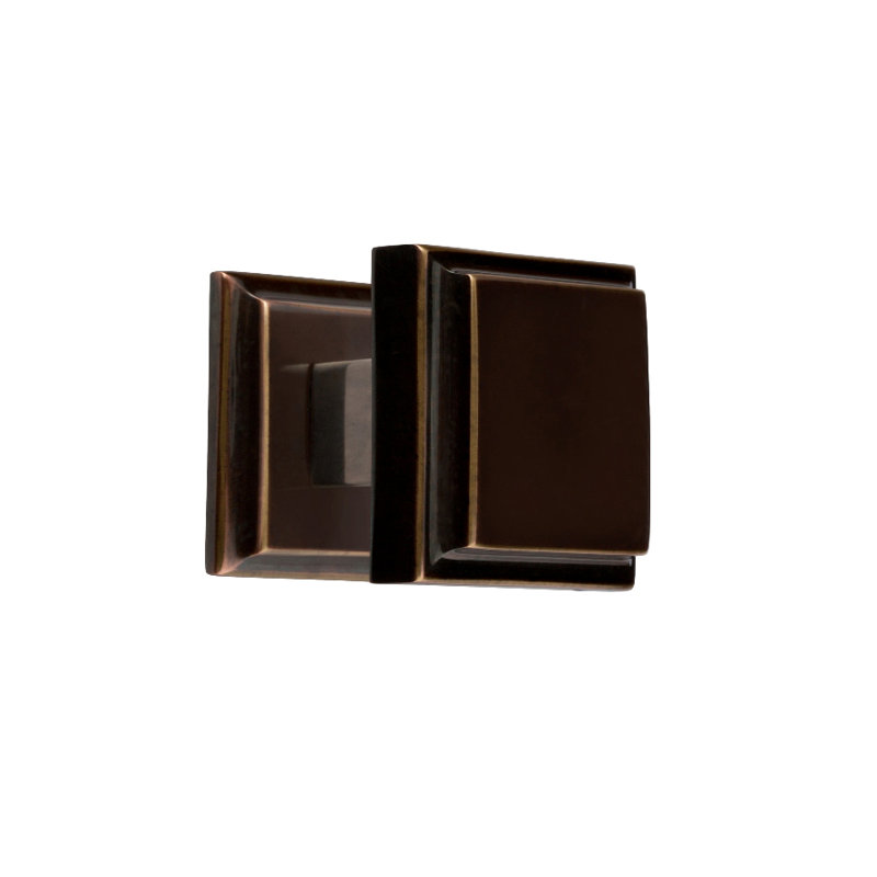Alhambra Square Knob, 1.26" H x 1.25" W x 1.25" D, Brushed Brass