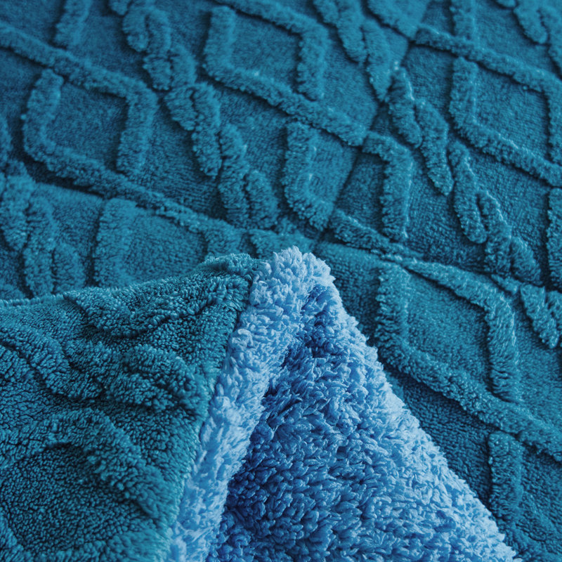 Jeté en tricot Rodier, Très grand, Bleu