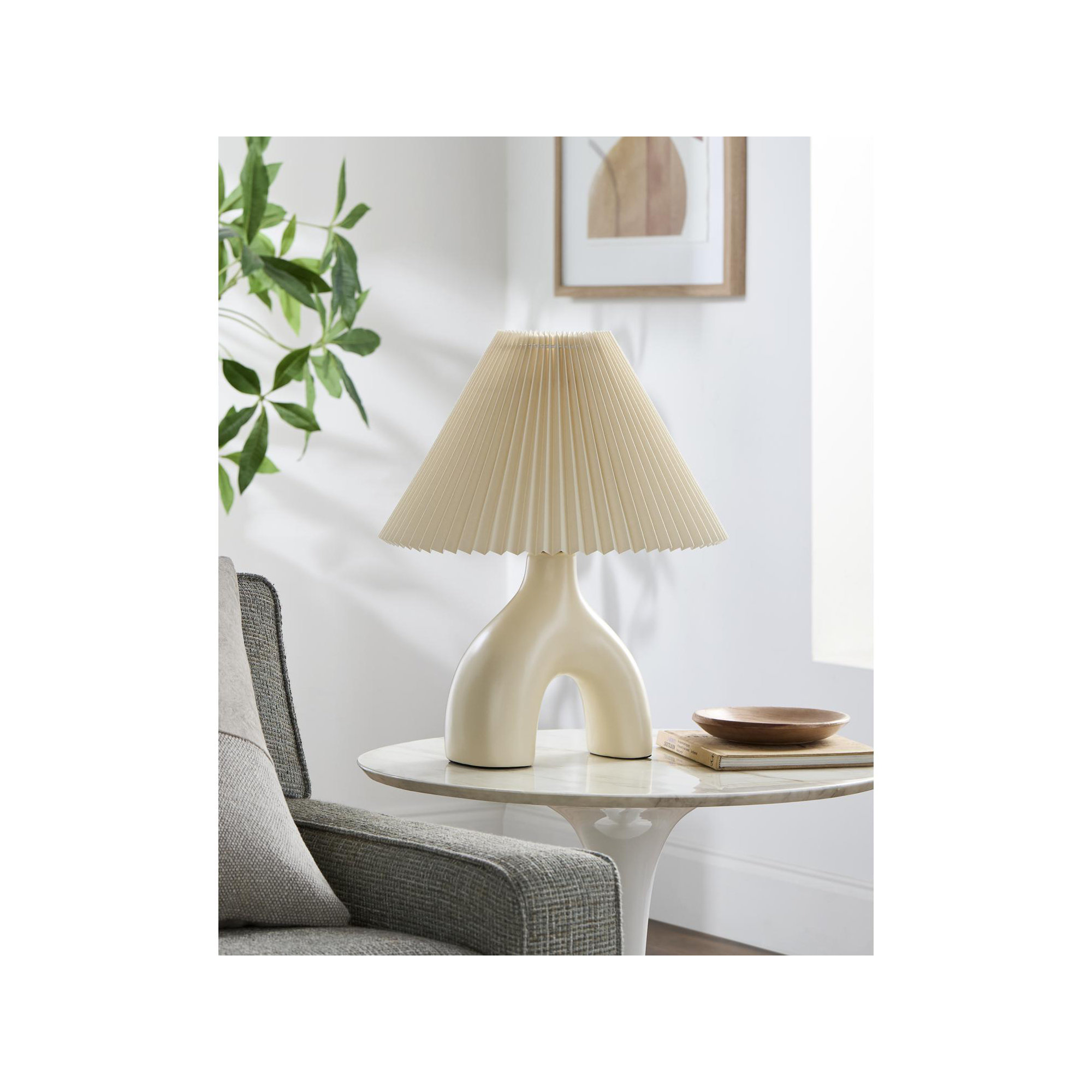 Celes Table Lamp, Cream, Cream