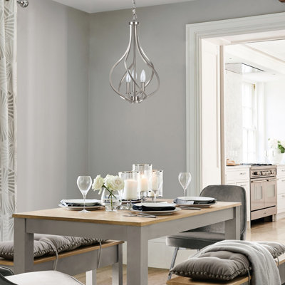 Alloy Ribbons 3-Light Candle-Style Dimmable Chandelier