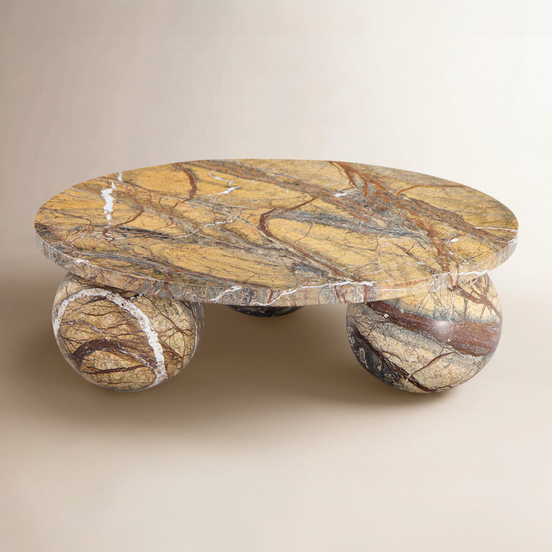 Marlow Marble Plate Large (Brown), 3.75" H x 12" W x 12" D