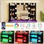 Bureau de maquillage avec lumières, bureau transparent, prise de courant-634618576