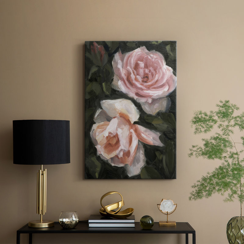 Roses Peachy II - galerie Cavas sur mesure, H 60 po x l 40 po