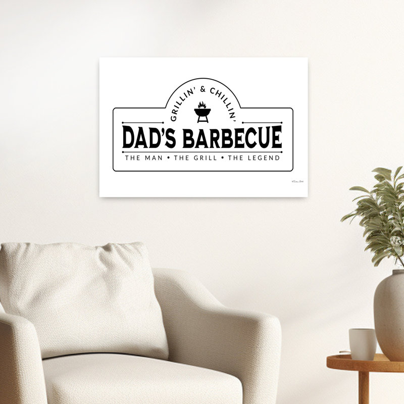 «Dad's Barbecue», art contemporain, H 16 po x l 24 po