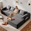 Canapé modulaire de 105,5 po, canapé modulaire avec repose-pieds et 4 coussins, sièges profonds en forme de L pour le salon, canapé rembourré en chenille minimaliste moderne, aucun assemblage requis-1275019937-1275019943