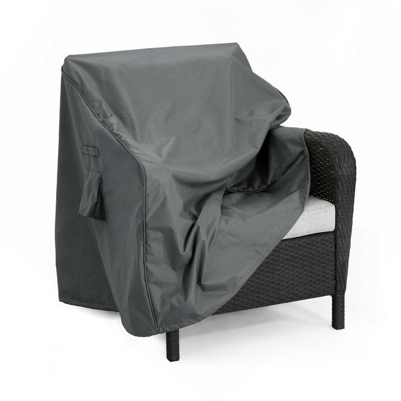 Housse pour fauteuil club de terrasse résistante aux intempéries, gris foncé