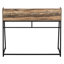 Structure de bureau d'ordinateur moderne, l 48 po, stratifié brun et métal noir, tablettes de rangement pour table contemporaine avec détails en métal-997318285
