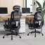 Chaise de bureau ergonomique avec appui-tête rotatif et support lombaire réglable