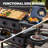 FEASTO 36" 4-Burner Heavy-duty Propane Gas Griddle with Side Burner and Hood - 63,000 BTU Professional Outdoor Flat Top Grill with 720 Sq. In. Cooking Area
