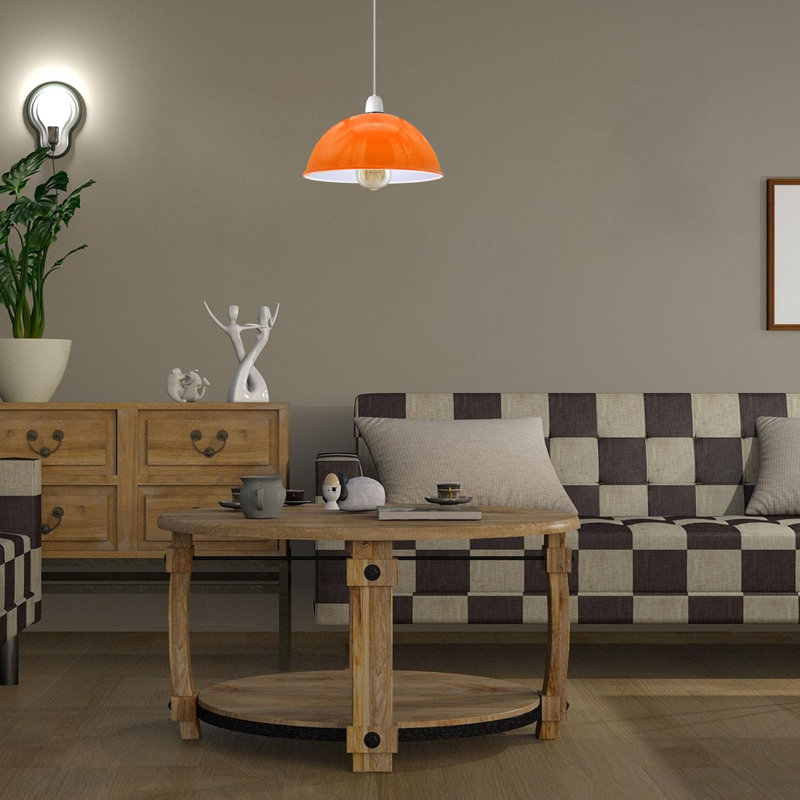 Hedia 10cm H Metal Bowl Pendant Shade ( Uno ), Orange