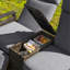 Double extérieur gris avec bois, repose-pieds réglable et fauteuil de patio toutes saisons, tissu, protection convenant au porche-673773226