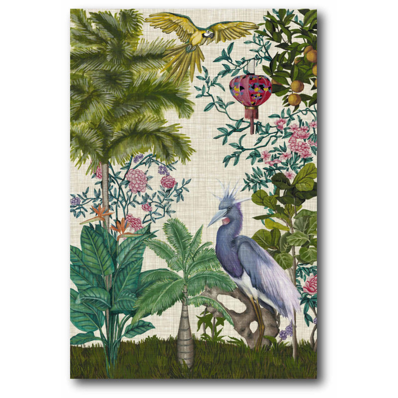 « paradis chinoiserie i », impression sur toile tendue
