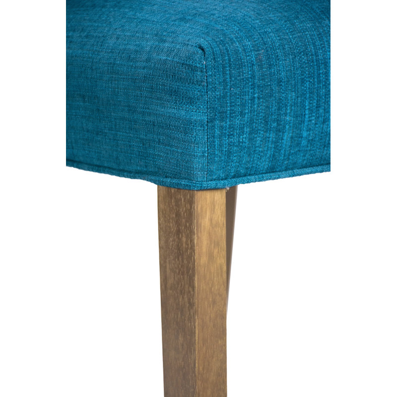 Chaise rembourrée, Bleu, Noyer