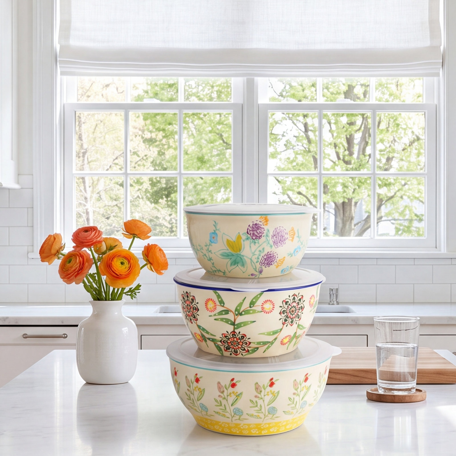 Ella 3-Piece Stoneware Storage Bowl Set