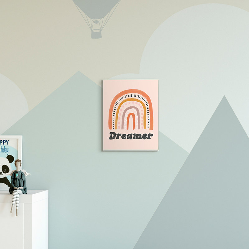 Dreamer Sentiment, fantaisie, arc-en-ciel, orange, rose, Plaque murale, H 15 po x l 10 po