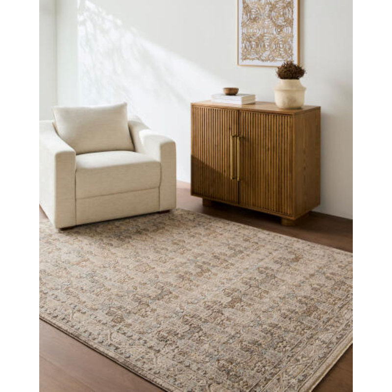 Farshad Machine Woven Area Rug, Rectangle 1'12" x 2'11", Gray/Taupe/Charcoal