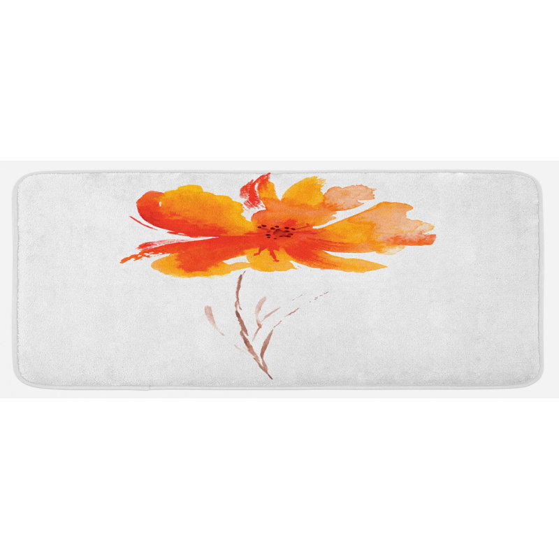 Tapis de cuisine à fleur aquarelle