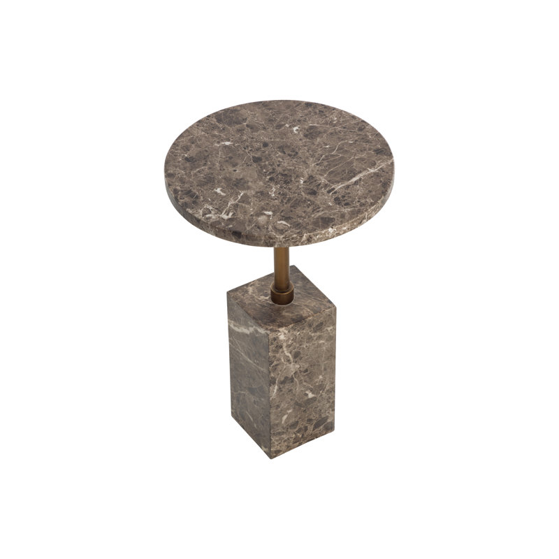 Mizani Outdoor Round Side Table, Brown