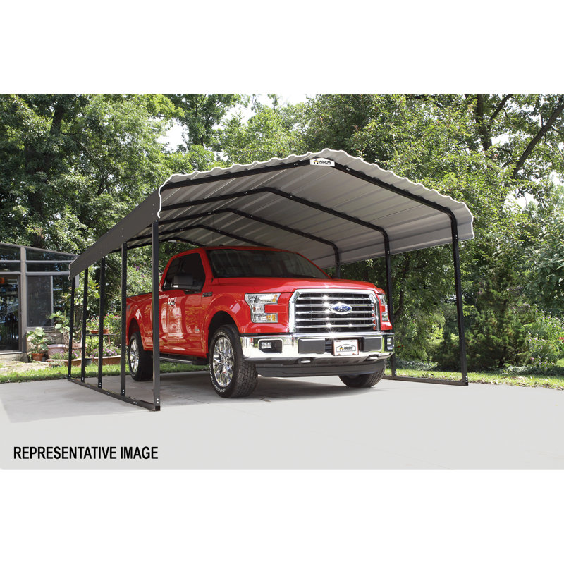 Galvanized Steel Carport, 12X29X7, 84'' H x 144'' W x 348'' D