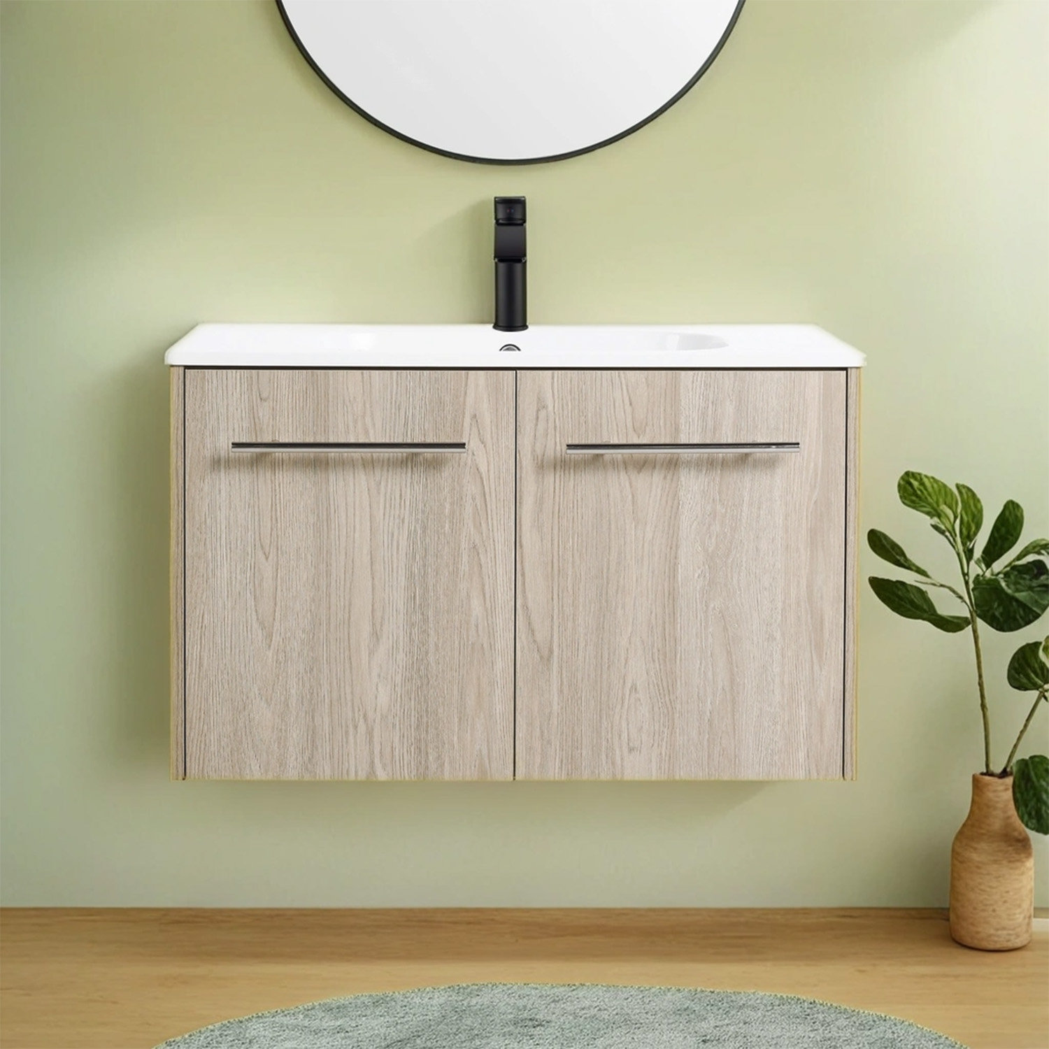 Olde Homey Styles 30" Bathroom Vanity With Sink, 30 Inch Floating ...