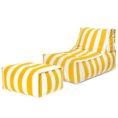 Huntleys 2-piece Outdoor Bean Bag Lounge Chair & Ottoman