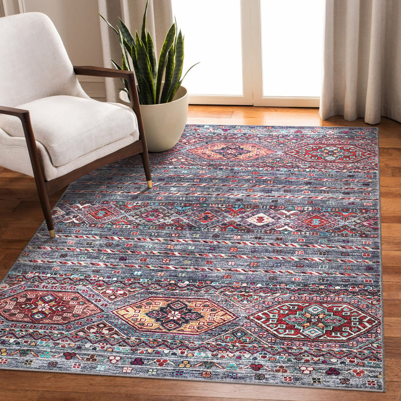 Geometric Cotton and Chenille Flatweave Area Rug, 80 x 150 cm