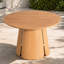 Table de salle à manger d'extérieur ronde en métal aspect bois de 41,73 pouces