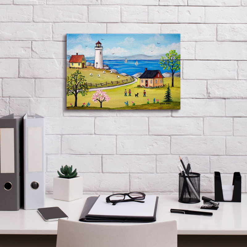 «Decklan Blue Sea On Canvas» par Sharon Mark, reproduction, H 12 po x l 18 po x P 0,75 po