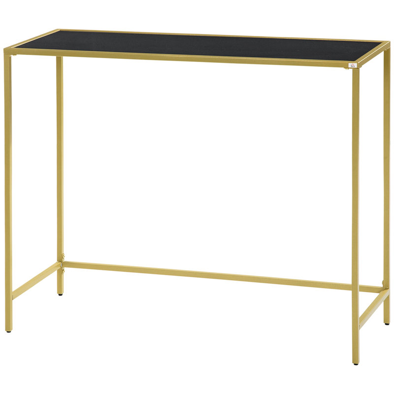 Cormiers Glass Top Console Table, Black