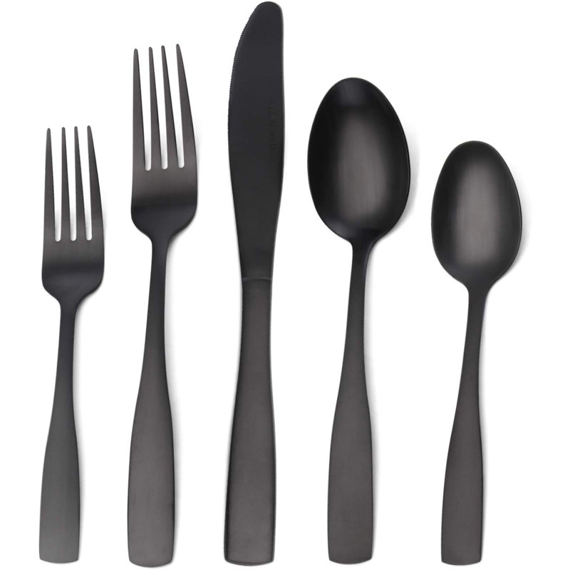 Matte Black Silverware Set