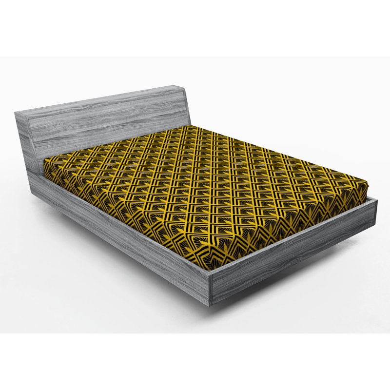 Microfiber Geometric Fitted Sheet, Full Fitted Sheet