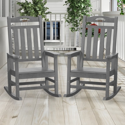 Outdoor Rocking Chairs Weather-Resistant HDPE Rocking Adirondack Chairs by Darby Home Co