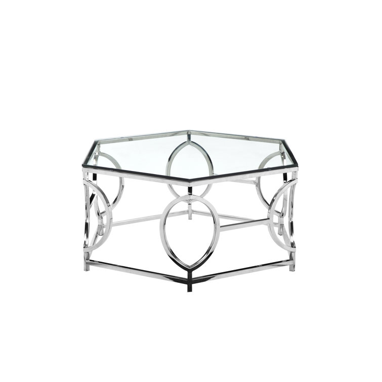 Arthur Hexagon Chrome Coffee Table