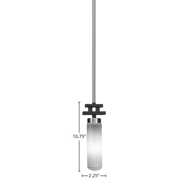 Mini-luminaire suspendu Salinda, Mousseline blanche, Noir mat/nickel brossé