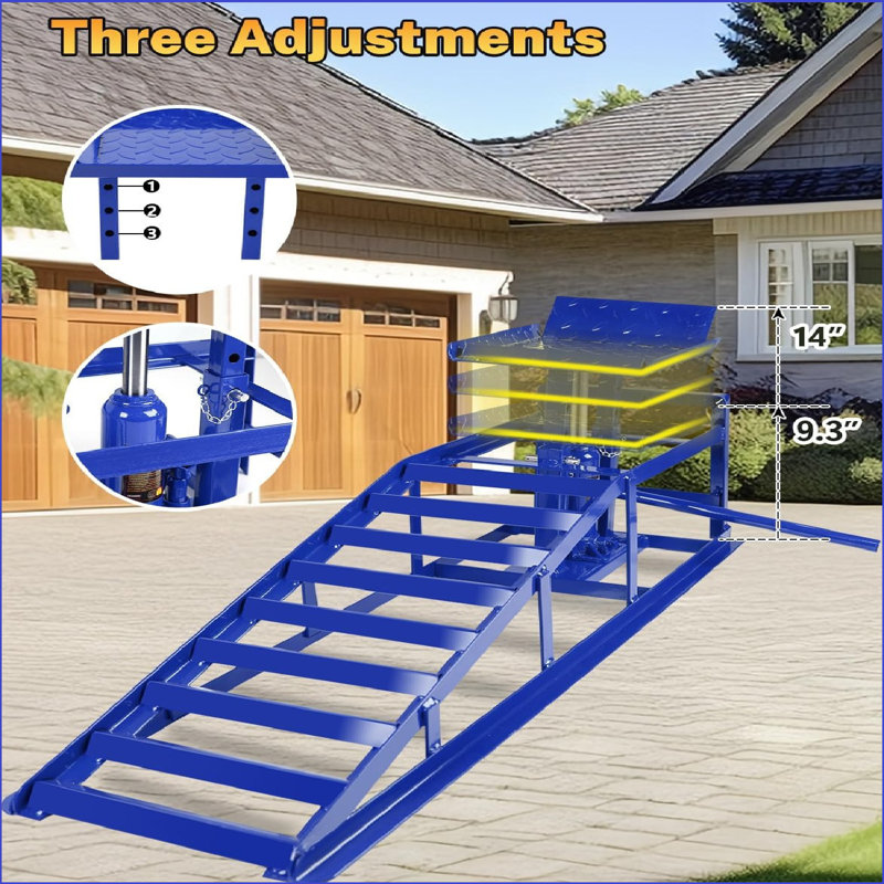 babevy Heavy Duty Car Ramps 2pcs - 5 Ton (11,000 Lbs) Capacity - Low ...